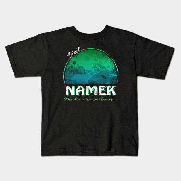 Visit Namek Kids T-Shirt by Apgar Arts